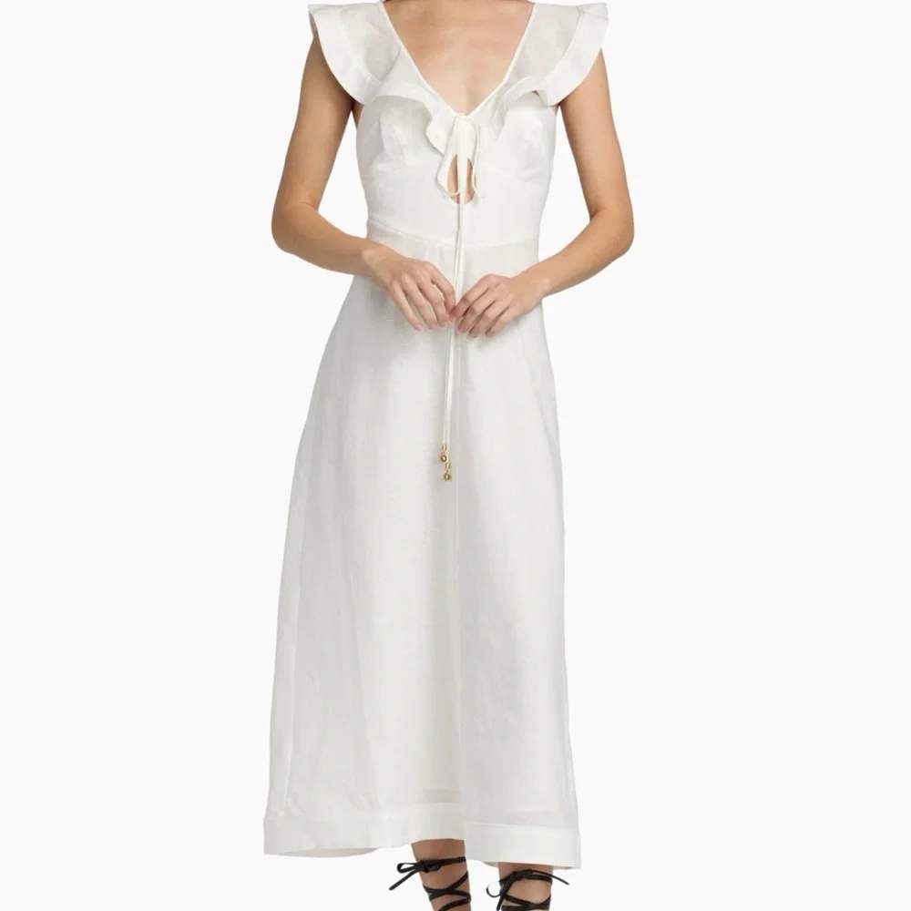 Zimmermann Women's Rhiannon Flutter Midi-Dress -NWT - Picture 2 of 7